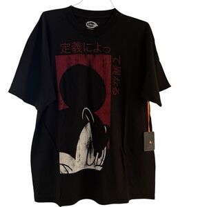 Disney Angry Mickey Mouse Black T Shirt Size XL Festival Y2K Indie Sleaze